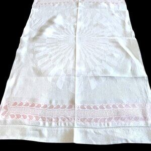 Vintage Pink & White Damask Hand Towel With Intricate Patterns